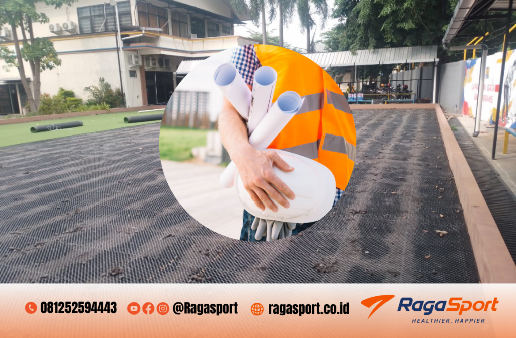 proses pengerjaan proyek lapangan gateball